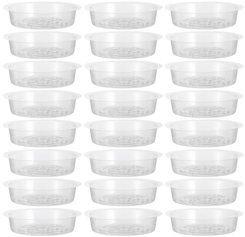 YARNOW Lot de 60 soucoupes transparentes pour pot de fleurs | Bol en plastique de 15 cm pour plantes d'intérieur, balcon et jardin, bac collecteur d'eau en PET