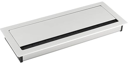 cyclingcolors Pasacables metálico de aluminio rectangular de 240 x 100 x 29 mm para muebles y mesas de oficina