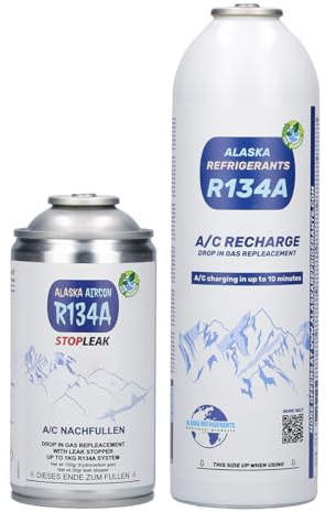 Alaska Refrigerants R134a - Refrigerante de repuesto para vehículos + sellador