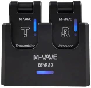 M-VAVE WS13 - Sistema inalámbrico para Guitarra de 5.8 GHz con Estuche de Carga, transmisor y Receptor Recargables para Guitarra eléctrica y bajo. Sistema de Audio inalámbrico Plug and Play.