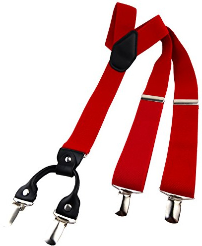 TigerTie breiter Herren Hosenträger mit 4 Clips in Y-Form - elastisch längenverstellbar