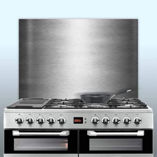 Displaypro 0.9mm Thick Brushed Stainless Steel Kitchen Cooker Hob Wall Splashback (600, 500)