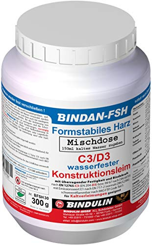 BINDAN-FSH formstabil BINDAN-P Propellerleim® -das Original- als Pulverleim inkl. Leimspachtel, Pinsel von E-Com24 (300 gr.)