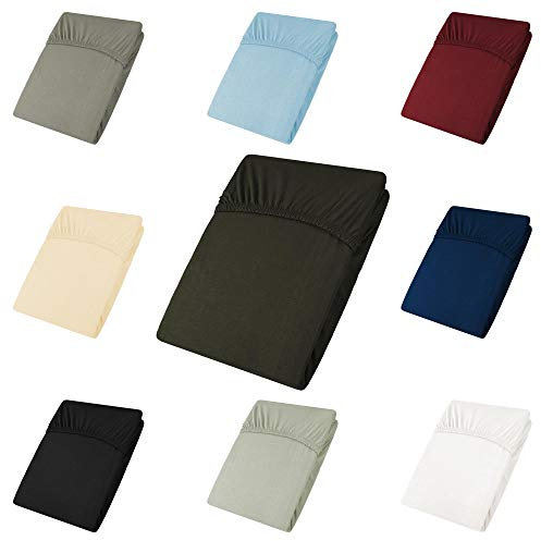 CelinaTex Active Spannbettlaken 180x200-200x200 cm anthrazit Baumwolle Bettlaken Jersey Laken