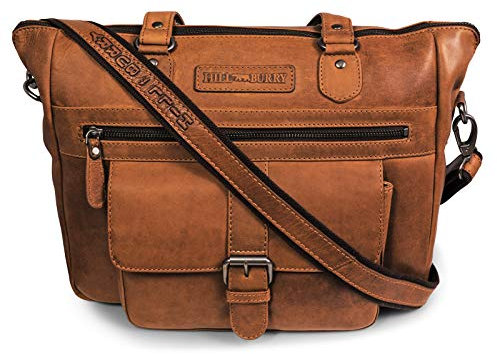 Damen Handtasche | aus weichem hochwertigem Rindsleder - Vintage Elegante Fashion Bag Beutel | Umhängetaschen Schulterbeutel - Abendtasche | Shopper - Schultertasche (Braun)