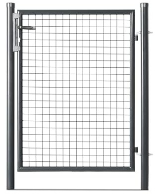 EASY CLOTURE Portillon grillagé en Acier galvanisé Maille 50 x 50 Passage 1m x 1m50 Gris Anthracite