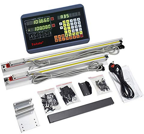 2 Achsen Digitalanzeige kit ToAuTo DRO-Anzeige mit 2 Axis Linear Maßstab für Mühle (Effektiver Hub: 350mm+750mm)