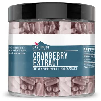 Earthborn Elements Cranberry Extract 200 Capsules, Pure & Undiluted, No Additives
