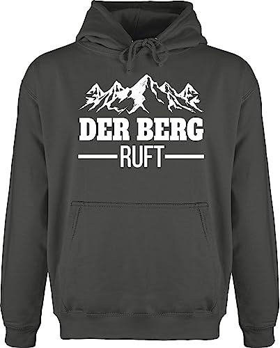 Hoodie Herren Pullover Männer - Skiurlaub Apres Ski - Der Berg ruft - L - Anthrazit - skipulli après-ski party outfit skifahrer ruf pulli après-ski-pullover skioutfit berge hoddies/pullies apre