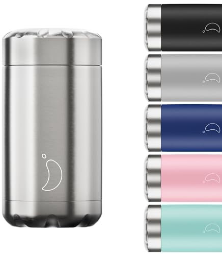 Chilly's Food Pot - Leak-Proof, Premium Stainless Steel Reusable Food Container - Double-Walled Insulated for Hot or Cold Lunch Storage - Stainless Steel - 500ml