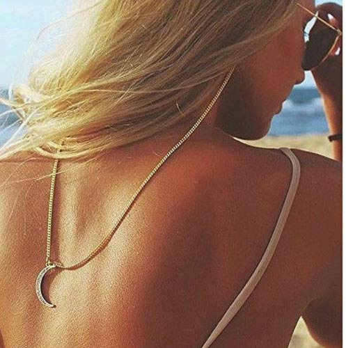 Yienate Boho-Brillenketten mit Strass-Mond-Anhänger, rutschsichere Brillenkette, Brillen-Zubehör, Brillen-Halter, Sonnenbrillen-Halteband für Frauen und Mädchen (Gold)