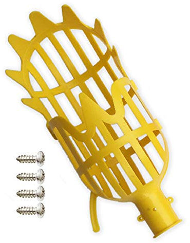 Ziyero Raccoglitore Raccoglifrutta in Plastica Strumento di Raccolta da Giardino All'aperto Raccoglifrutta Senza Asta Facile Montare, per Casa, Frutteto, Parco, Fattoria, Liuto, Ciliegia Ecc—Giallo