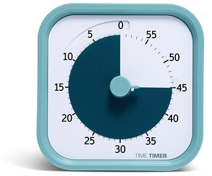 TIME TIMER Home MOD — 60 Minuten Visueller Timer — für Heimschule Zubehör, Lernwerkzeug, Timer für Kinderschreibtisch, Büroschreibtisch und Meetings mit lautlosem Betrieb (Lake Day Blue)