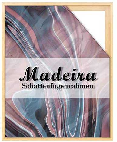 BIRAPA Madeira Schattenfugenrahmen für Leinwand 40x40 cm in Natur Unbehandelt, Holzrahmen, Rahmen für Leinwände, Leerrahmen für Leinwand, Schattenfugenrahmen für Keilrahmen