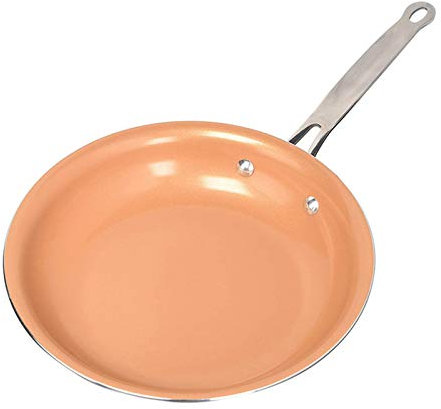 Zhenwo Antihaft Kupferpfanne Mit Induktion, Kupfer Beschichtete Palatschinken Pfannen, Bratpfanne Mit Keramik Titan Beschichtung,A