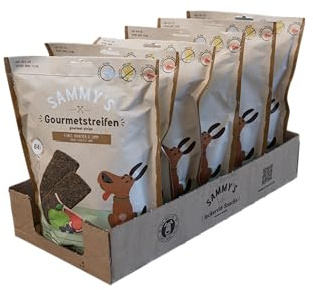 Sammy´s Gourmetstreifen Hühnchen und Lamm | Getreidefrei | Schonend hergestellt & luftgetrocknet | Filetstreifen |6x 180g