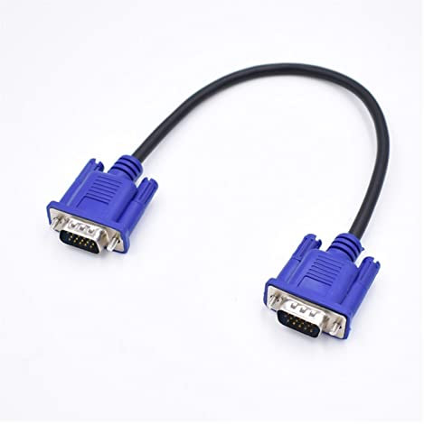 yaoqijie 10pcs / lot 30cm Vga svga Proyector de monitoreo HDB15 Extensión masculina a masculina HDTV VGA Cable corto de la señal de la pantalla de la pantalla de TV lasting ( Cable length : 0.3m )