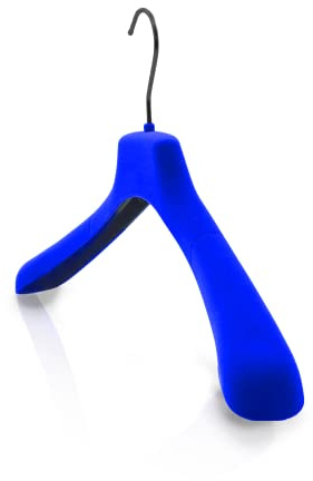 Kiroplast 15 Perchas de Terciopelo - Perchas Ropa Exterior Flocado Antideslizante Muletas Abrigos Chaquetas - 42cm (Azul Eléctrico)