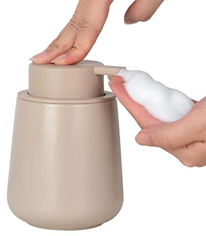 Seifenspender Umlaca Spülmittelspender,Nachfüllbarer Soap Dispenser Keramik 350ml,Großer Pumpenkopf für leichtes Pressen,Geeignet für Handseife,Shampoo,Duschgel,Küche,Bad Schaumseifenspender