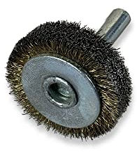 Lot de 10 brosses rotatives circulaires métalliques sur tige Ø 30 mm | Fil laiton souple Ø 0,20 mm | Epaisseur 12 mm | 2 rangs | Pour perceuse ou visseuse à mandrin | Kibros 2630LV12x10