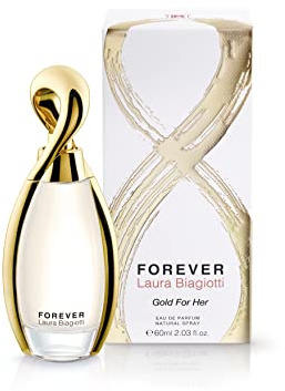Laura Biagiotti, Forever Gold For Her, Eau de Parfum, 60 ml | Fragranza Fiorita e Orientale, Note Femminili e Seducenti, Flacone Scultoreo a Forma di Infinito