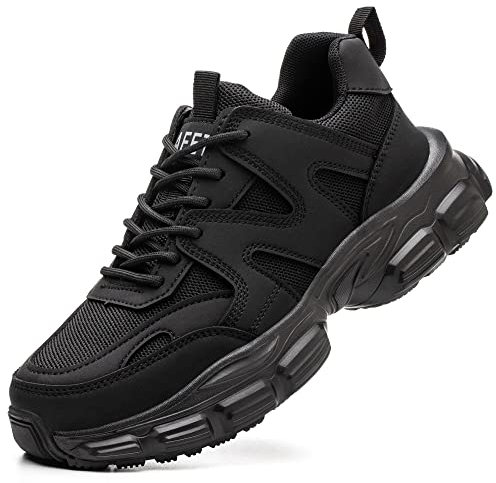 R-Win Safety Shoes for Women Steel Toe Cap Trainers Lightweight Breathable Purple Black Work Shoes Construction Industrial Shoe