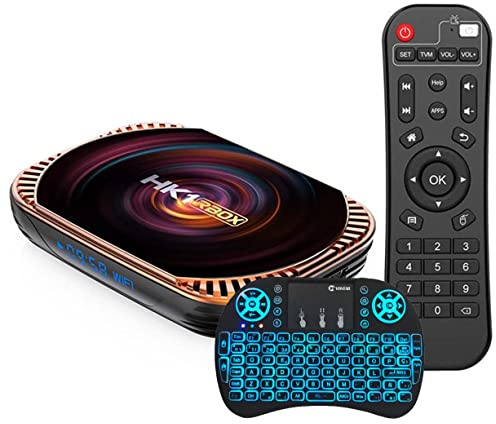AMITVA Android 11.0 TV Box, HK1 RBOX X4 4GB ROM 128GB ROM con S905X4 Quad-Core 64Bit Arm Corter-A53 CPU Mali-T720 MP2 GPU ROM 8K/4K 2.4Ghz WiFi BT 5.0 Set Top Box,4gb+128gb