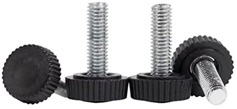 FEEIMOL Rändelschraube Kunststoff Plastik Rundkopf Rändelknopf Flügelschraube Schwarz M6x8mm (20 Stück)