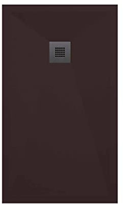 SOULHOME Piatto doccia- Resina -Gel Coat -Texture liscia/pietra -Antiscivolo -Colore Cioccolato - 90x80- Extra piatto 3cm. Standard