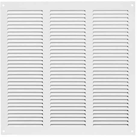 300x300mm Ventilationsgaller i Vitt Stål med Myggskydd - Metallgaller för Ventilation
