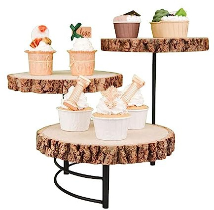 Soporte de madera para tartas de 3 niveles, soporte para tartas de boda, posavasos de madera para decoración del hogar, decoraciones de Navidad, decoración del hogar
