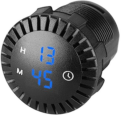 Huamengyuan Horloge LED de Voiture Horloge Tactile Horloge numérique de Voiture étanche 12V / 24V Mini Horloge Digitale LED Mini Horloge De Moto Tactile pour Voitures, navires, SUV
