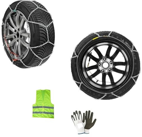 Schnee- und Eisketten für Radreifen mit Reifengröße 215/60-17 MIT Kreis 17 (20) Paar 9-MM-Ketten = 2 STÜCK FÜR ZUGELASSENE Fahrzeuge LAMPA COMPACT MESH