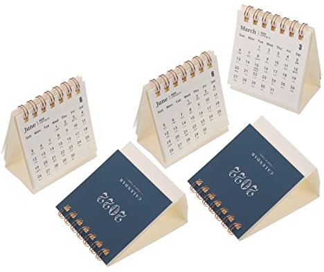EXCEART Jährlicher Agendaplaner 5-teiliger Desktop-kalender Papierkalender Praktisches und Glattes Design Geeignet für Orte