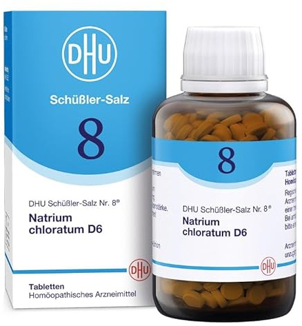DHU Schüßler-Salz Nr. 8 Natrium chloratum D6 – Das Mineralsalz des Flüssigkeitshaushalts – das Original – umweltfreundlich im Arzneiglas, 900 St. Tabletten