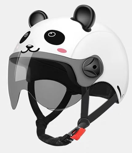 Caschi Moto Per Bambini, Mezzo Casco Per Bambini Con Visiera Parasole HD Bicicletta Elettrica Scooter Ciclomotore Casco Da Motocross Per Ragazzi E Ragazze Dai 3 Ai 15 Anni A,54-59cm