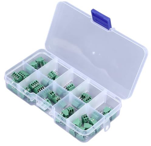 50-teiliges Schraubklemmen-Steckverbinder-Set für Leiterplattenmontage, 2-poliger, 3-poliger und 3-poliger Schraubklemmenblock, 2,54 Mm Rastermaß für Heimelektronik-Projekte