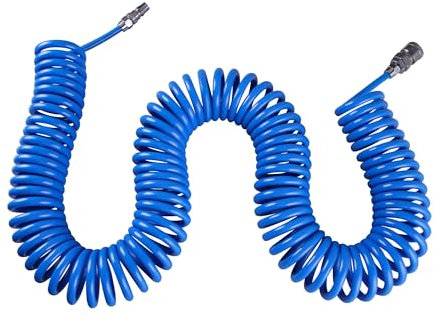 CNCYEAH Tubo d'aria da 15 m, tubo dell'aria compressa, tubo a spirale in poliuretano, tubo compressore con tubo di pressione dell'aria, connettore per tubo dell'aria (diametro interno: 5 mm, diametro