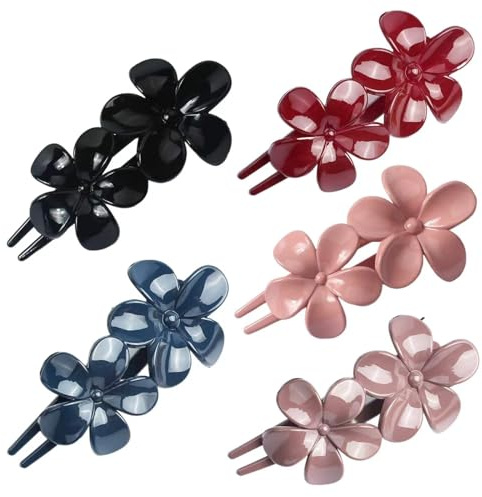 Ypkia 5 Stück Blumen Haarklammer Groß Bunt Glitzernde Entenschnabel Form Haarnadel Elegant Haarspangen Damen Haarschmuck Für Frauen Mädchen