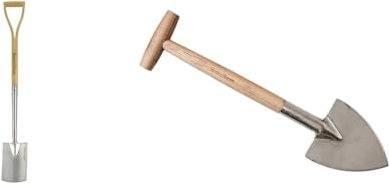 Kent & Stowe Stainless Steel Border Spade - Pointed Head Garden Spade for Easy Slicing