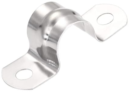 MACHSWON 15mm(0.6) Rigid Pipe Strap 2 Holes U Bracket Cable Clamp, 201 Stainless Steel Tension Tube Clip Conduit Clamp Hanger 16pcs
