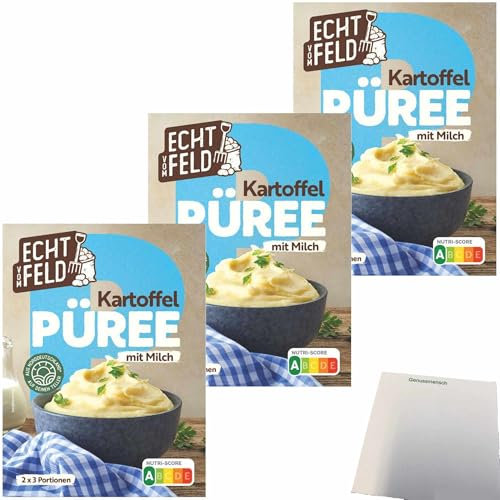 usy Bundle für Echt vom Feld Kartoffelpüree mit Milch 3er Pack (3x200g Packung) + usy Block
