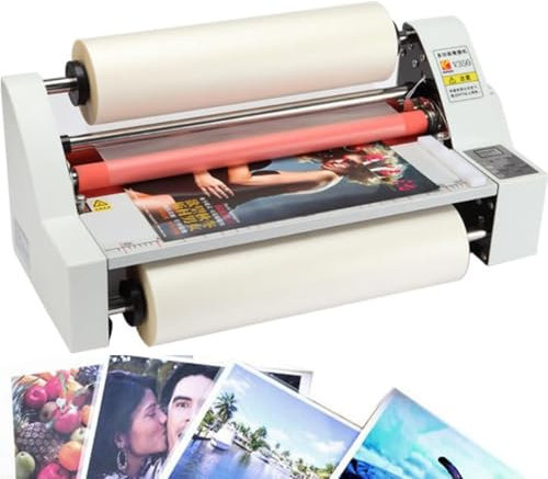 GJBMXSM Heiß- Und Kaltlaminiergerät, 350-MM-450-MM-Rollenlaminator, EIN- Und Doppelseitiger 4-Rollen -Thermo-Laminiermaschine Zum Schutz Von Papierdokumenten Und Fotos,V350