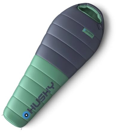 Husky Dinis Ultraleicht Schlafsack 3 Jahreszeiten bis -10°C, Warmer Sommer Mumienschlafsack für Erwachsene, Sommerschlafsack für Camping, Trekking und Outdoor (Blau/Mint, 220x85)