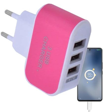 Caricatore USB - USB C Caricabatterie | Modulo Caricabatterie Porte Multiple | 3-Porte Alimentatore | Multiplo Presa Tipo C Caricabatteria | Plug Del Alimentatore Luminoso