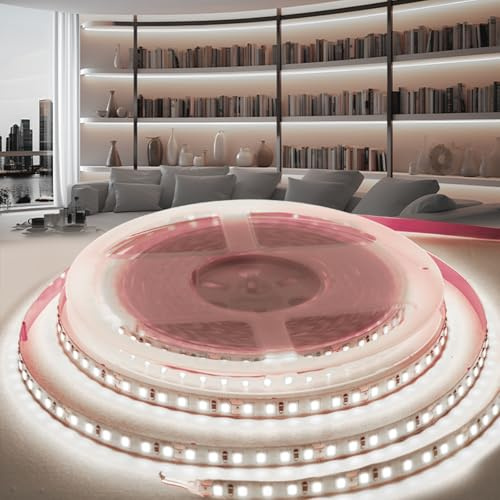 PERVADEO Striscia LED 10M 24V, Strisce Led Bianco Freddo 6000K SMD2835 120LED/m Luce Nastro Luminoso Strip Led Larghezza 8 mm Per Casa Camera Cucina(Senza Alimentazione)