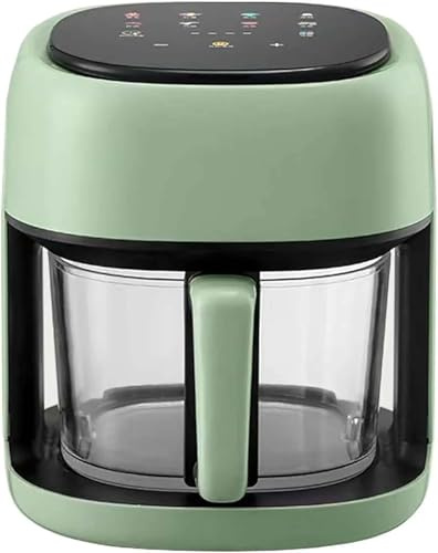 Freidora de aire 4,5 L con ventana de vidrio 360°, sin aceite, multifunción, control de temperatura, 1350 W, compacta para hogar o camping