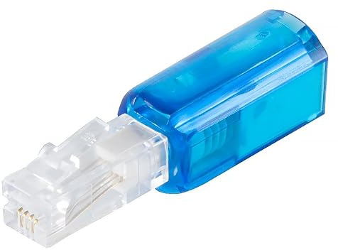 1aTTack.de 1 démêleur Twist-Stop pour câble combiné téléphonique - Modèle fin - Bleu transparent