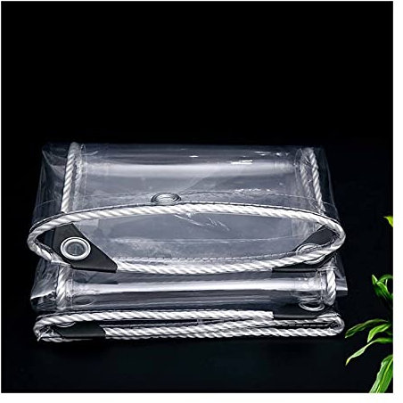 Bâche en PVC transparent robuste avec joints métalliques pour serre, balcon et jardin, résistante aux UV et au froid (2 x 3 m)