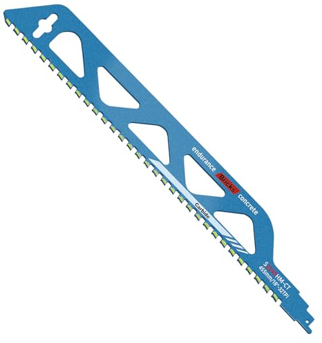 Syunyin Säbelsägeblätter Stein, Säbelsägeblatt Hartmetall, Sägeblätter Säbelsäge für Porenbeton, Hohlblockstein, Ziegel, Holz (S2243, 455mm)